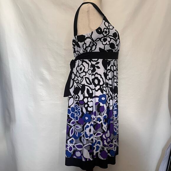 Enfocus Studio Midi Dress Sz 14 Tie Back Garden Party Work Floral Scoop Cocktail - Picture 5 of 10